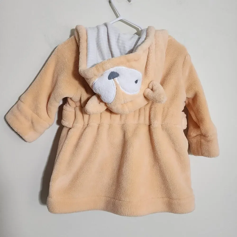 Cloud Island‎ super soft plush fox hood baby bath robe size 6-9 months